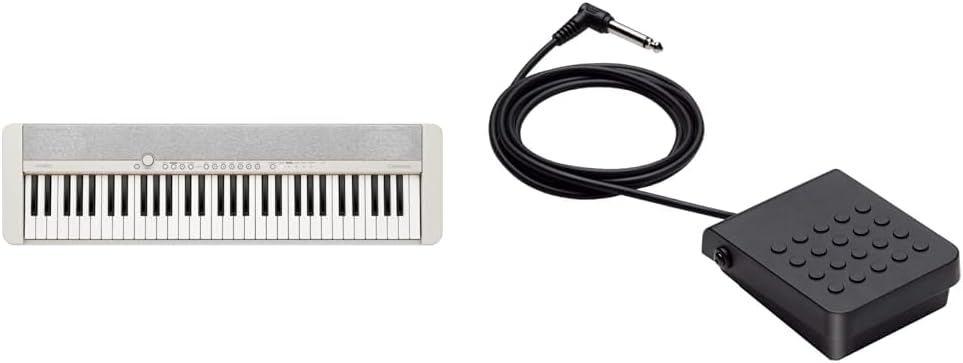 Casio CT-S1WE CASIOTONE Piano-Keyboard mit 61 anschlagdynamischen Tasten, weiss & SP-3 Sustain Pedal
