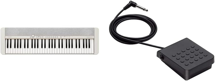 Casio CT-S1WE CASIOTONE Piano-Keyboard mit 61 anschlagdynamischen Tasten, weiss & SP-3 Sustain Pedal