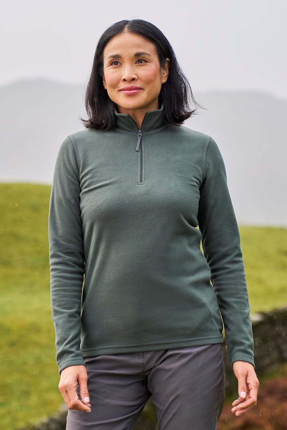 Mountain Warehouse Camber Womens Fleece - Lightweight Ladies Casual Sweater Top, Breathable, Zip Nec