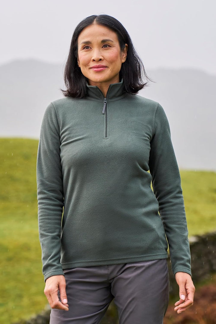 Mountain Warehouse Camber Womens Fleece - Lightweight Ladies Casual Sweater Top, Breathable, Zip Nec