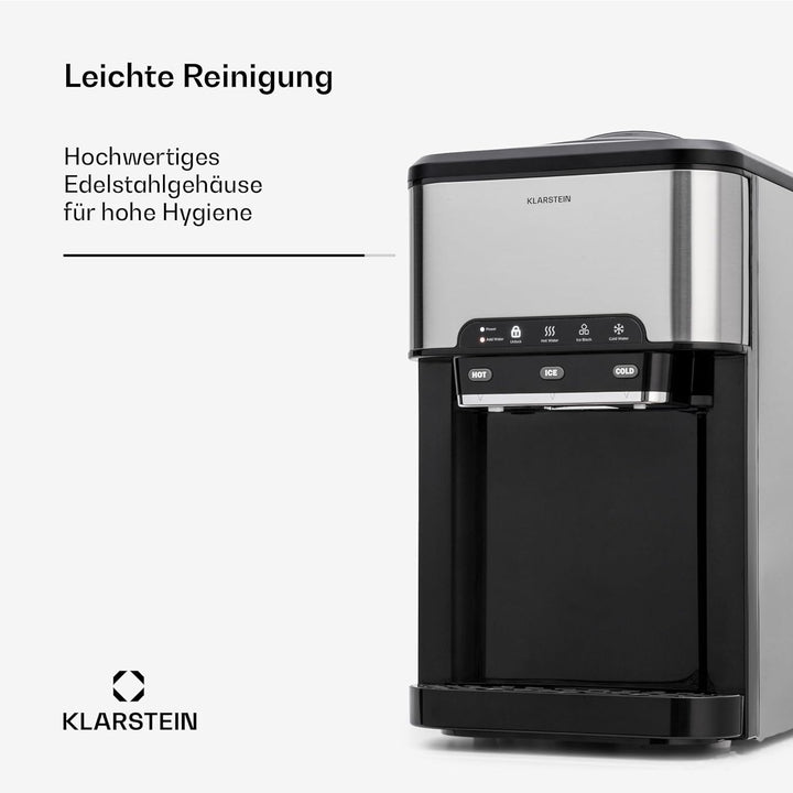 Klarstein Eiswürfelmaschine für Zuhause Camping Gastro, Schnelle Mini Eiswürfelmaschine Klein, Profi