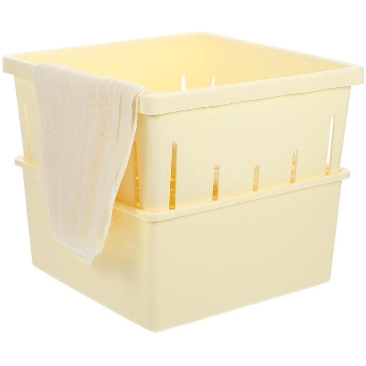 VICASKY Tofu Herstellungsform aus Kunststoff mit Komfortablem Griff und Saftabscheidung Beige Tofu K