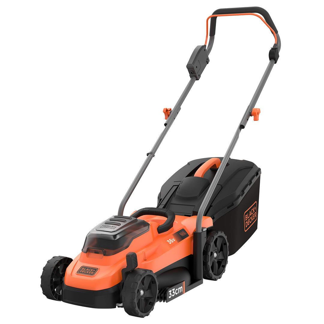 Black+Decker Akku-Rasenmäher BCMW3336L2 (36V, 2.5Ah, 33 cm Schnittbreite, für mittlere Rasenflächen
