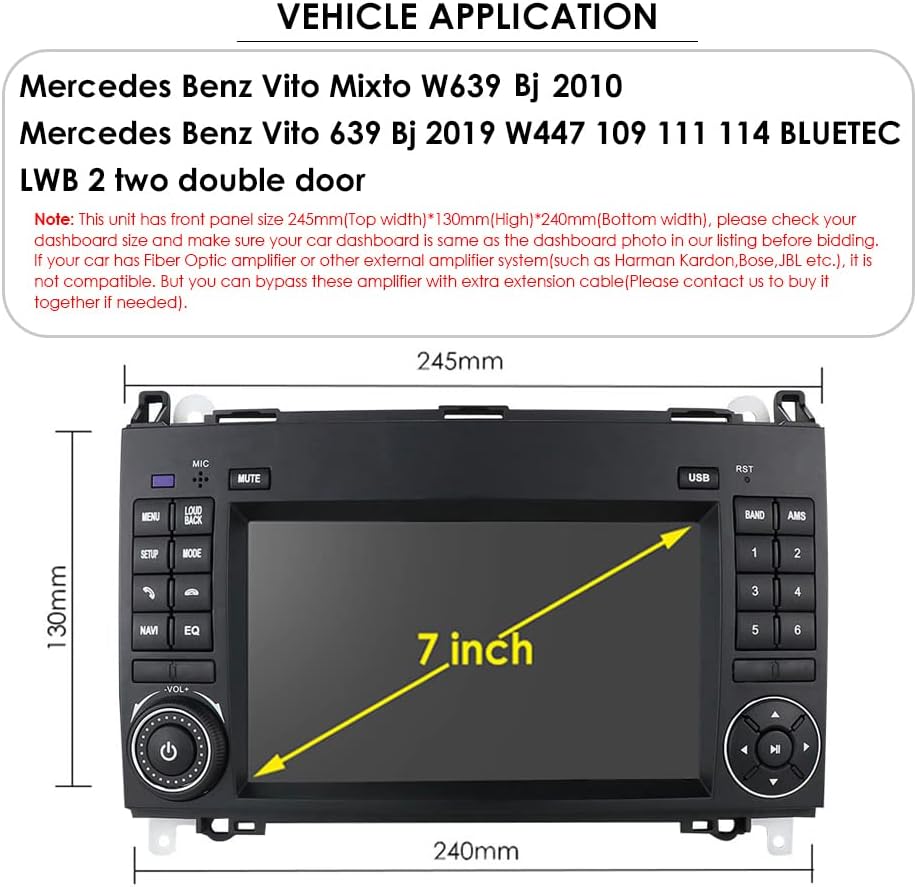 Android Autoradio Mit GPS Navi 7 Zoll Bildschirm Touch Display + HD Bremsleuchte Rückfahrkamera Ersa