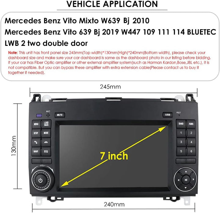 Android Autoradio Mit GPS Navi 7 Zoll Bildschirm Touch Display + HD Bremsleuchte Rückfahrkamera Ersa
