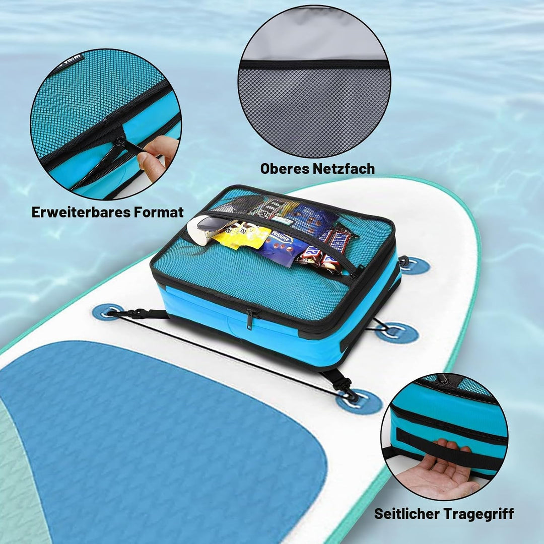 Paddle Board Kühltasche, wasserdichte Surf Sup Deck Kühltasche, isoliert, auslaufsicher, 10 Dosen, S