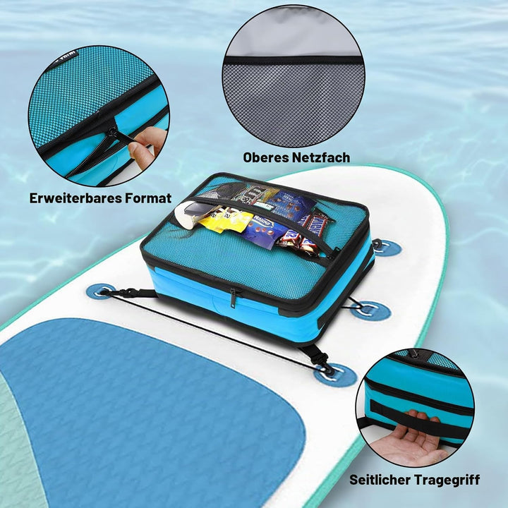 Paddle Board Kühltasche, wasserdichte Surf Sup Deck Kühltasche, isoliert, auslaufsicher, 10 Dosen, S