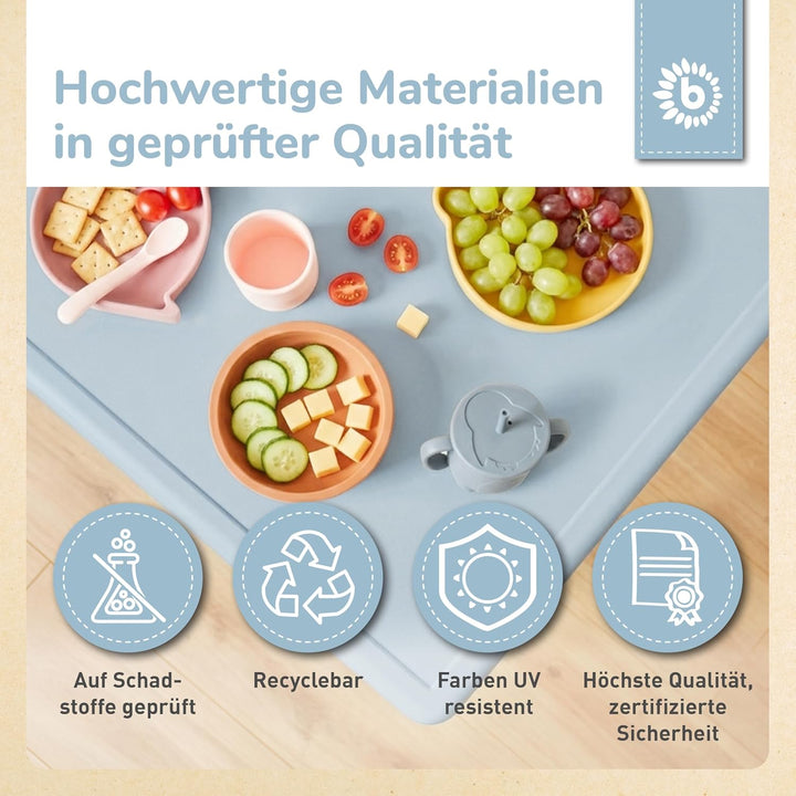 Bieco Kindertisch Gross Hazy Blue 62x 62x 52 cm | Kinder Tisch | Gartentisch Kunststoff | Gartenmöbe