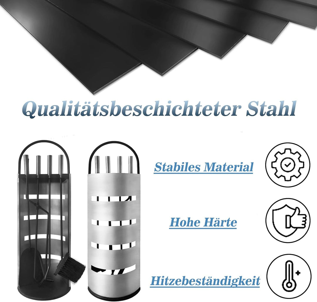 ACXIN 5tlg Kaminbesteck Edelstahl Kamingarnitur Gute Hitzebeständigkeit, Praktisch und schön Einschl