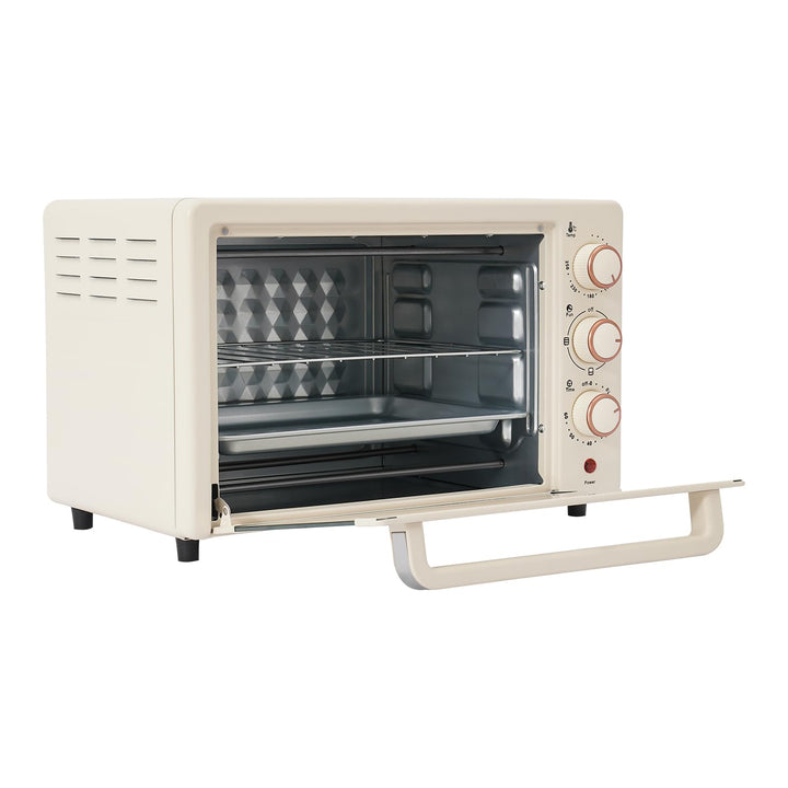 22 L Minibackofen, Klein mini Backofen mit Grillpfanne &amp; Grillrost, Thermostat verstellbar bis 250 °