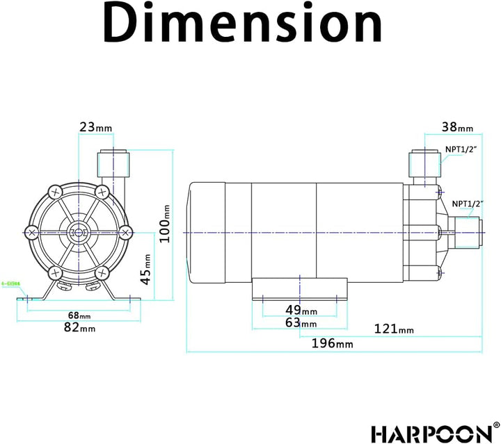 Haushalt Braupumpe, MP-15RM Magnetische Bierpumpe, Edelstahl 304 Lebensmittelqualität, Hohe Temperat