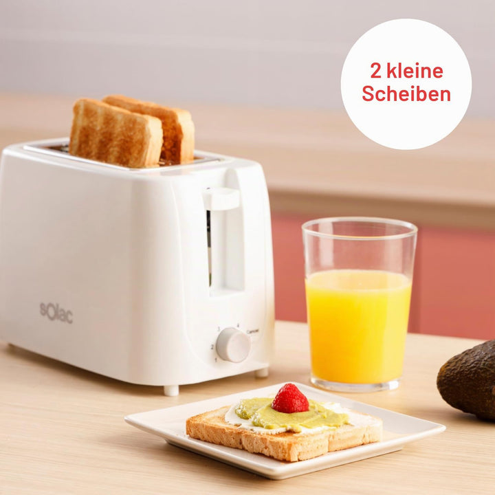Solac - Mini-Toaster Buon Giorno 750W | 2 Schlitze für Toastbrot | 6-stufiger Bräunungsregler | Selb