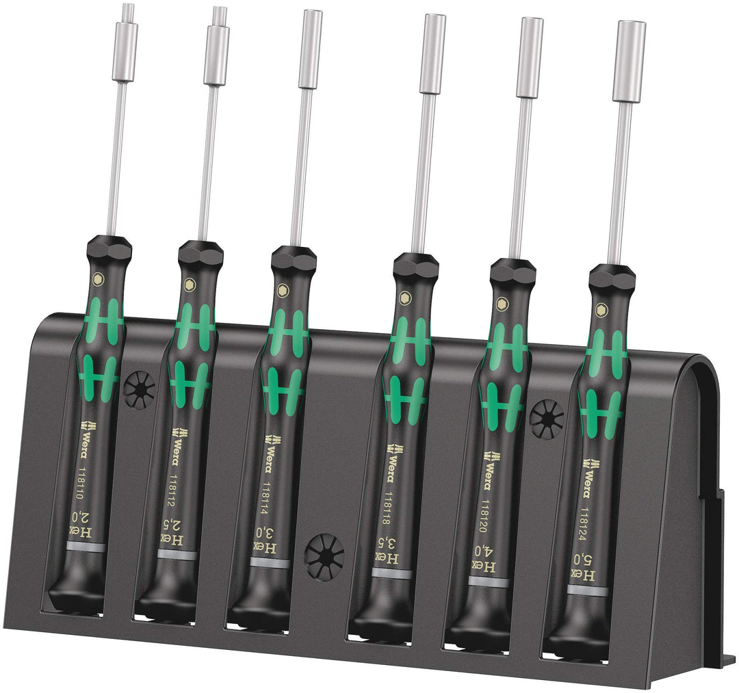 Wera Elektroniker-Schraubendrehersatz 2069/6 + Rack, 6-teilig, 05118158001