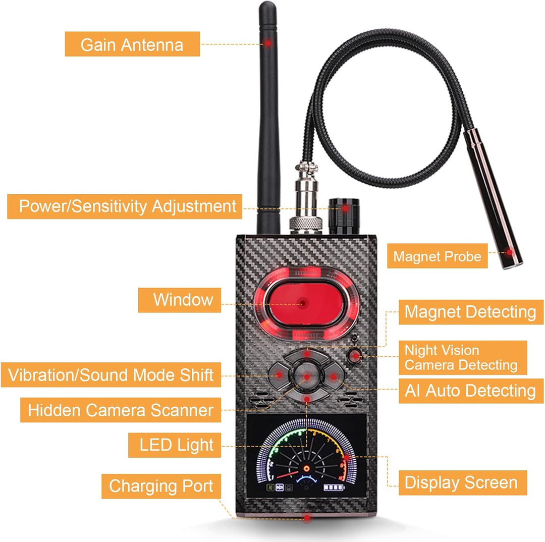 Wanzen Detektor RF Wireless,Wanzendetektor GPS Spy Finder,Versteckte Kamera Detector für GSM Tracker