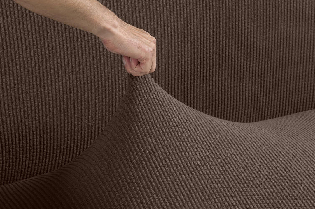 Tural Elastischer Sofabezug Valeta. Sofaüberwurf, Braun, 3 Sitzer (180-230cm) 3 Sitzer (180-230cm) B