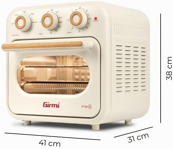 Girmi FG28 Ecofrit 14 L Heissluftfritteuse & Multifunktionsofen, 1300W, 14 Liter, Maxi-Lüfter, bis 2