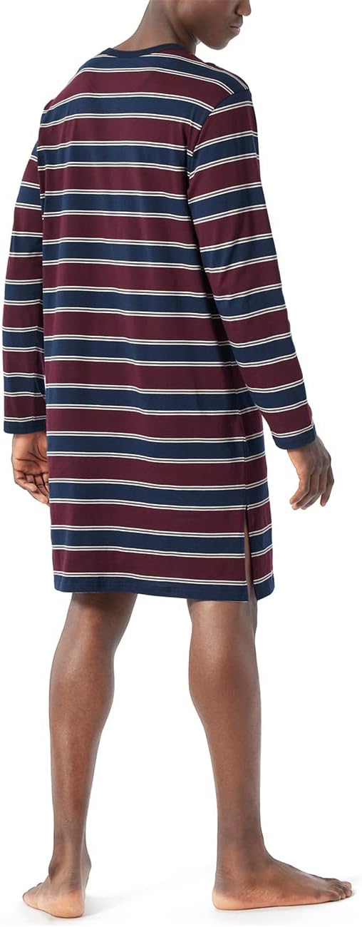 Schiesser Herren Lang Pyjamaoberteil Nachthemd, Burgund