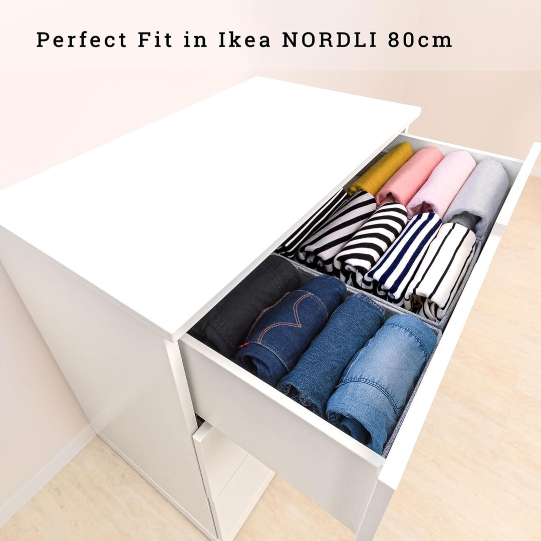 SIMPLE JOY® Schubladen Ordnungsystem Boxen für Ikea (NORDLI (3 Fächer)), NORDLI (3 Fächer)