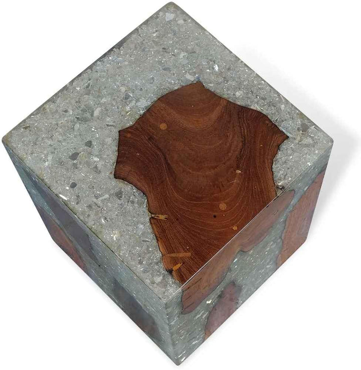 vidaXL Teak Massivholz Hocker Sitzhocker Fusshocker Beistelltisch Harz 30x30x40cm