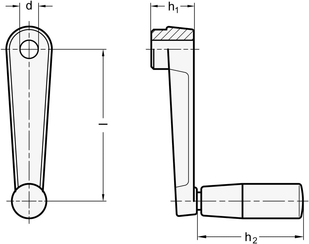Ganter Normelemente | Handkurbeln - GN 471-160-B17 | Aluminium | mit Bohrung | kunststoffbeschichtet