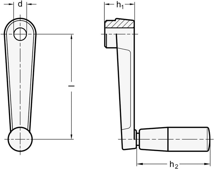 Ganter Normelemente | Handkurbeln - GN 471-160-B17 | Aluminium | mit Bohrung | kunststoffbeschichtet