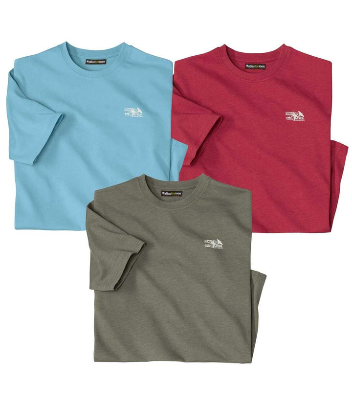 ATLAS FOR MEN - 3er-Pack Kurzarm-T-Shirts - Herren - Bequem Perfekt für Sport und Sommer - Erhältlic