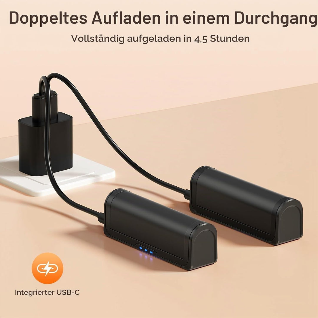 Jonwall Handwärmer Wiederaufladbar 2er-Pack, Tragbare Elektrische USB Taschenwärmer Mit 3 Wärmestufe