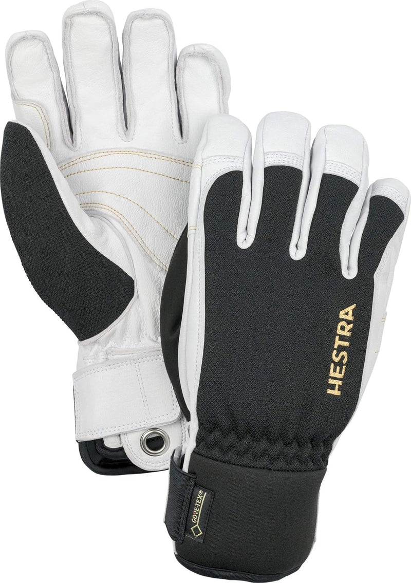 Hestra Army Leather Gore-TEX Short - Waterproof, Close Fitting 5-Finger Snow Glove for Skiing and Mo