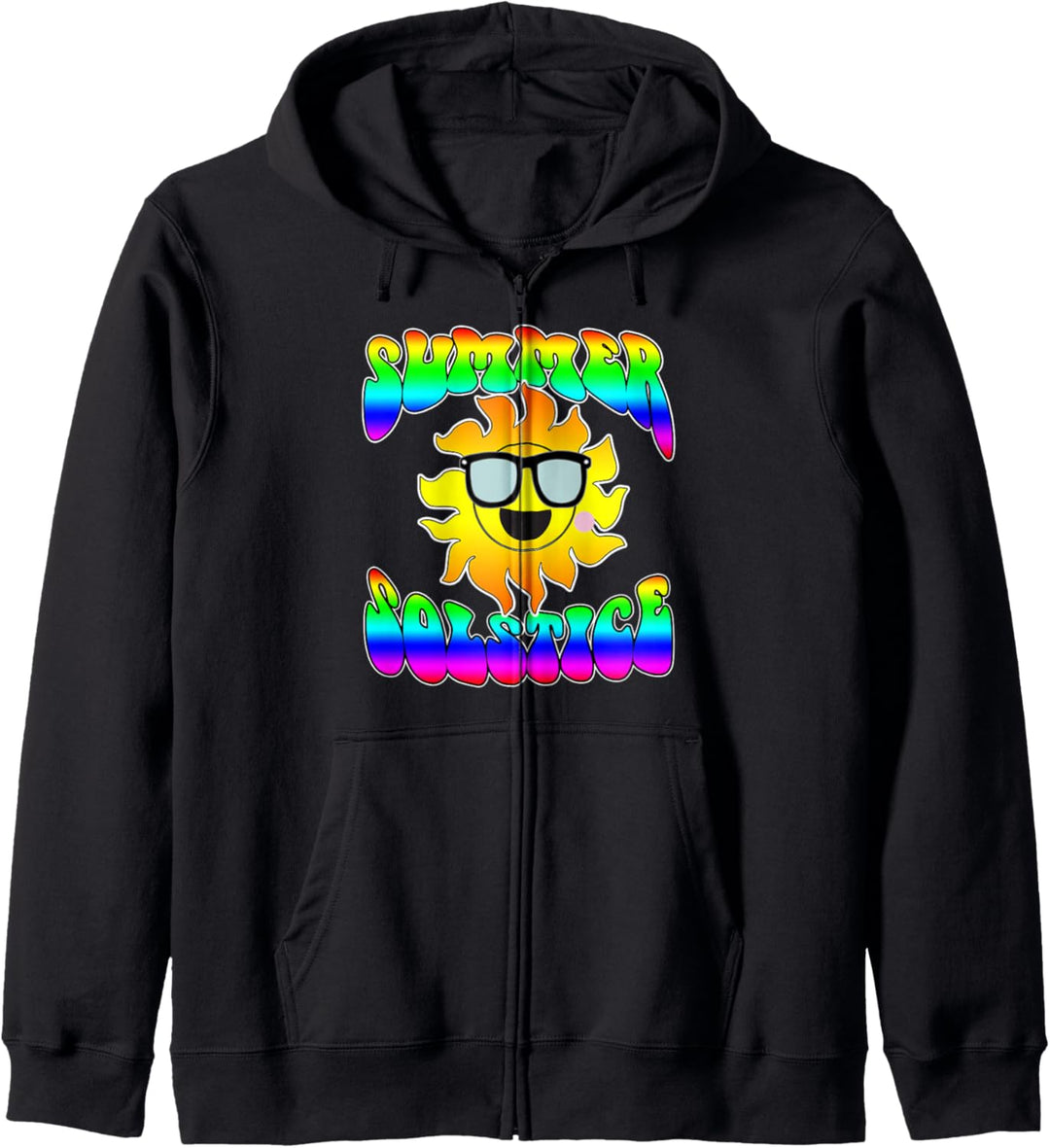 Sommersonnenwende Mittsommer Sonne Hippie Groovy Festival Kapuzenjacke
