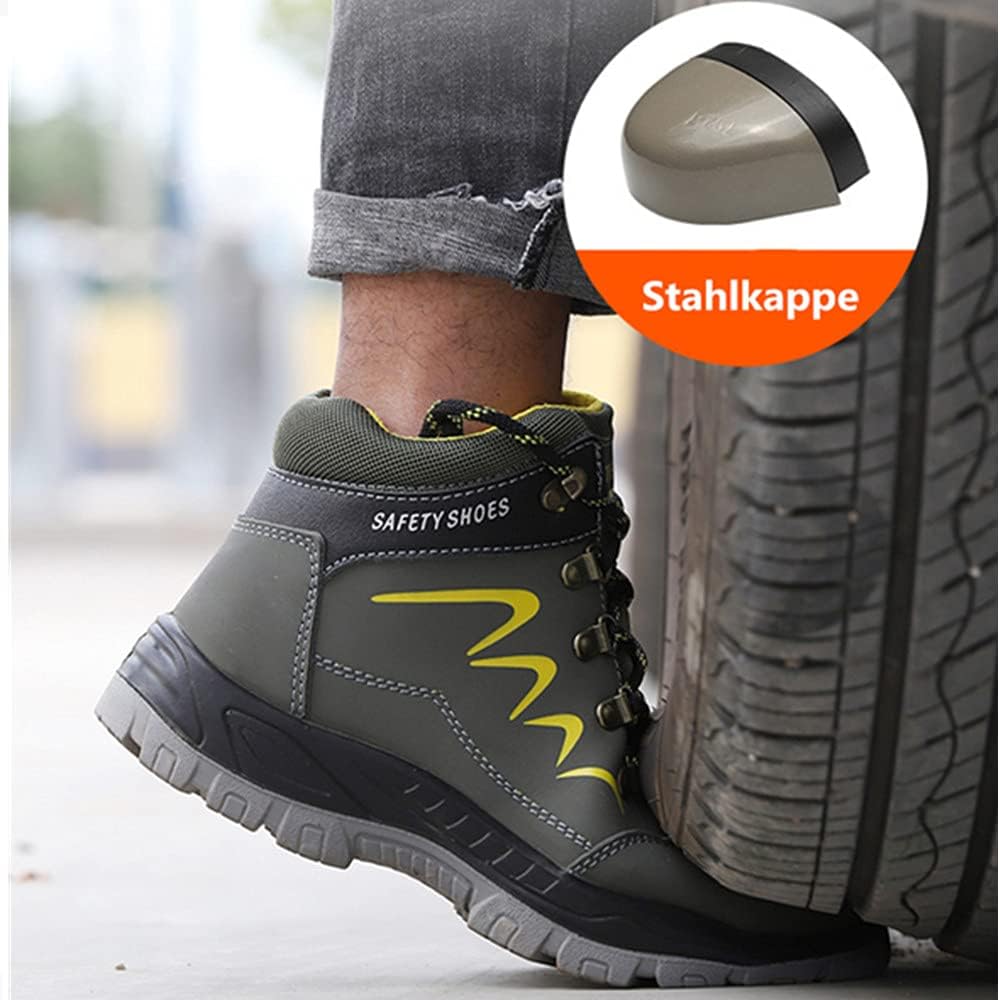 Blueskyli Sicherheitsschuhe Herren Damen Arbeitsschuhe S3 Leicht Wasserdicht Hoch Sicherheitsstiefel