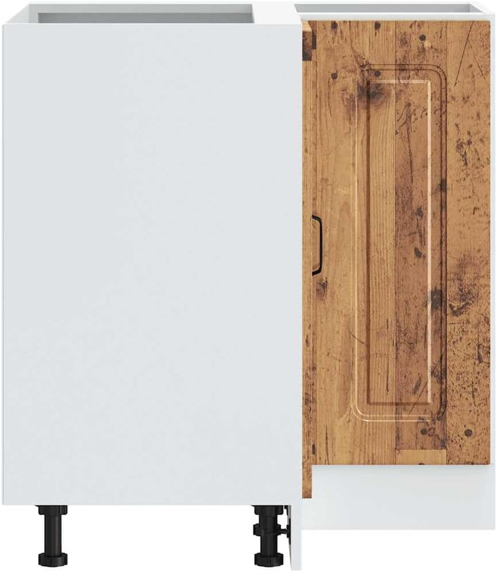 vidaXL Küchen-Eckunterschrank Kalmar Altholz-Optik Holzwerkstoff, Eckunterschrank, Küchenschrank, Kü