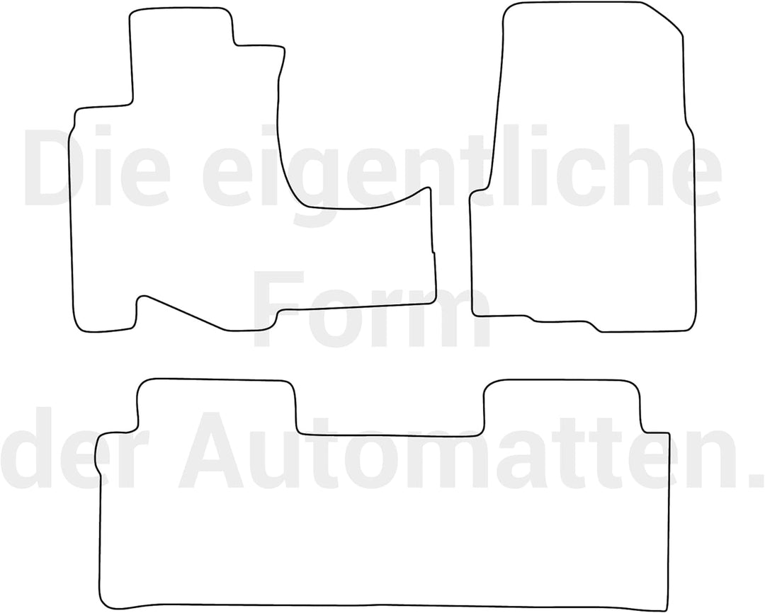 moto-MOLTICO Fussmatten Auto Velours Autoteppiche Schwarz Automatten Set 3-teilig passend für Honda