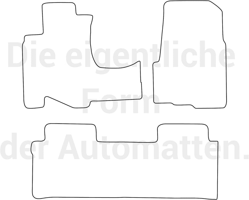 moto-MOLTICO Fussmatten Auto Velours Autoteppiche Schwarz Automatten Set 3-teilig passend für Honda