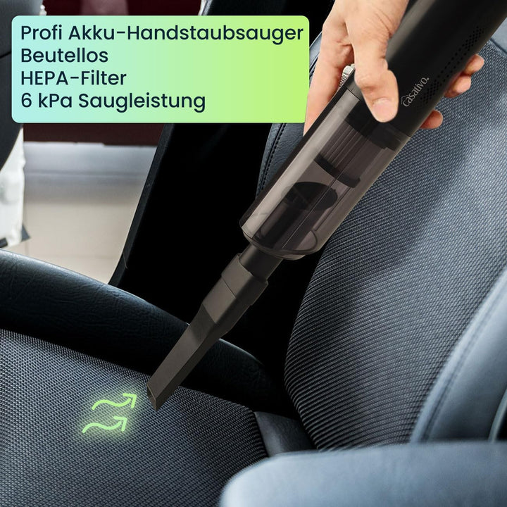 Moderner Profi Akku-Handstaubsauger mit HEPA-Filter, beutellos, Starke 6000 Pa, 120 W, USB für Zuhau