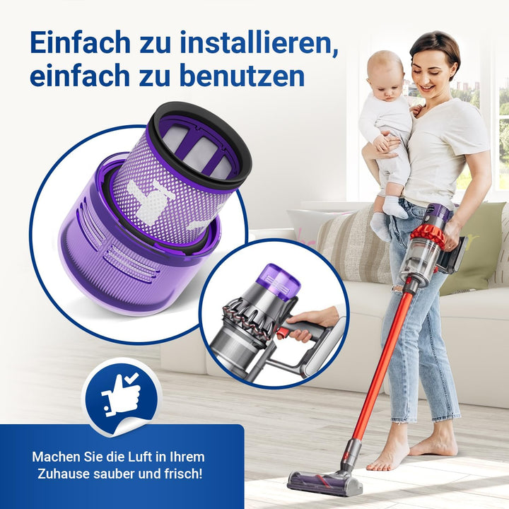 VIOKS Set 3x Staubsauger Filter Ersatz für Dysоn Staubsauger Filter 970013-02 97001302 + 1x Reinigun