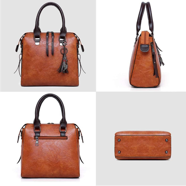 Segater® Damen Mode-Handtasche+Schultertaschen+ Geldbörse+Kartengeldbeutel Frau PU Leder Umhängetasc