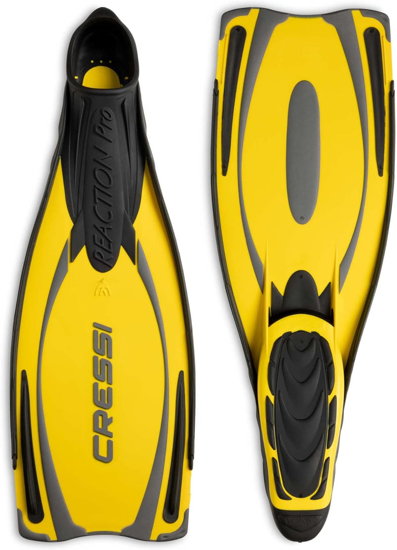 Cressi Reaction Pro Fins - Flossen zum Tauchen, Freitauchen und Schnorcheln, Adult Unisex 42/43 Gelb