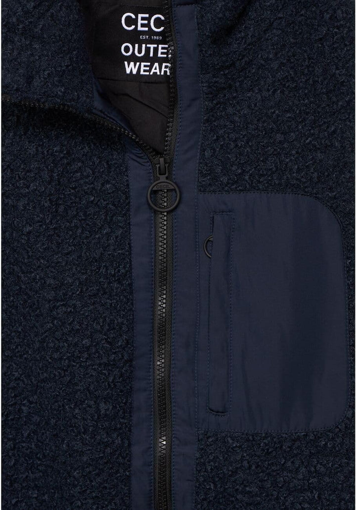 Cecil Damen B220185 Weste Hoodie L deep blue, L deep blue