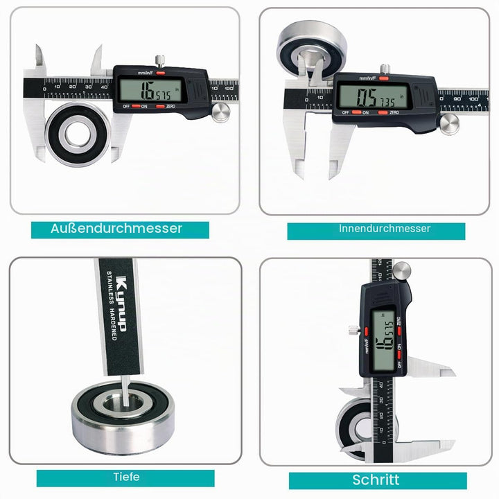 Kynup Messschieber Digital, 150mm / 6-Zoll Digitale Schieblehre Messgerät mit grossem LCD-Display fü