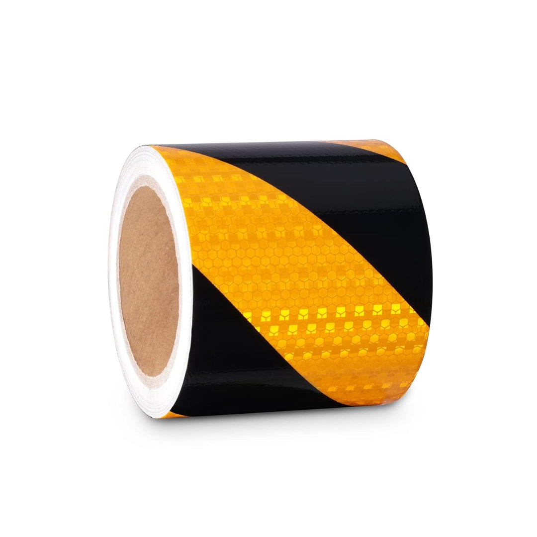 XFXIA Reflektierendes Klebeband, Gelb & Schwarz, 10 cm x 20 m, wasserdicht, reflektierendes Klebeban