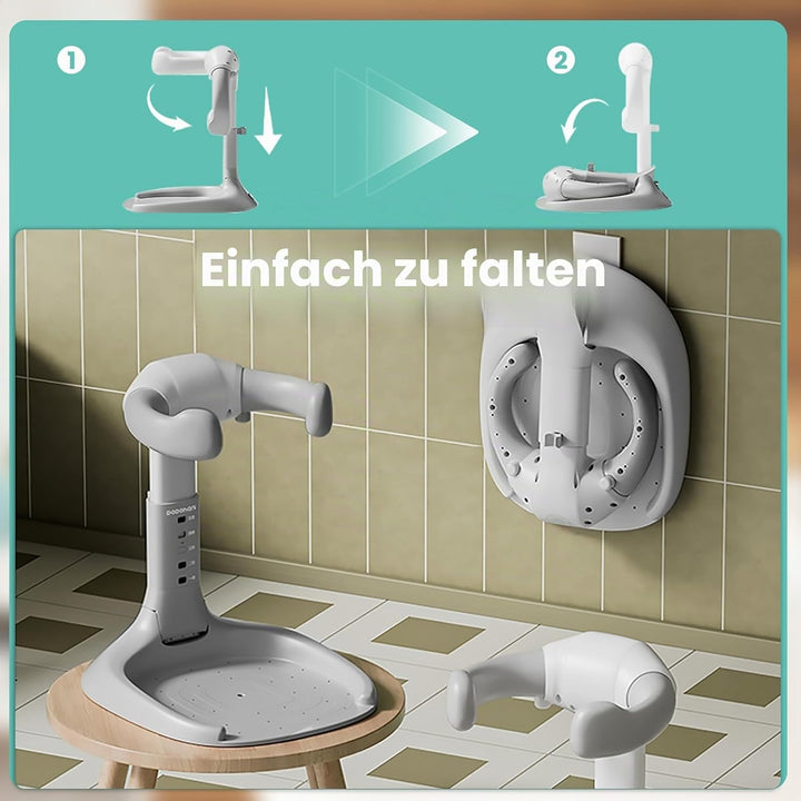 Baby-Badewannenständer, Stehstütze für Babypartys mit verstellbarer Höhe und Armlehne, tragbarer Bad