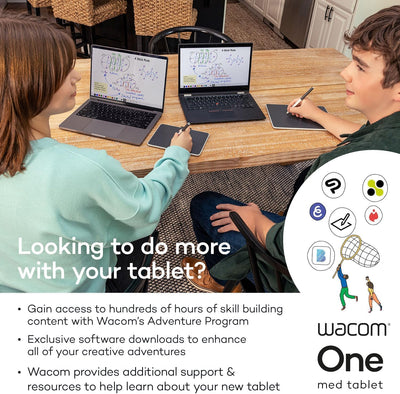 Wacom One M Stifttablett inkl. batterielosem EMR-Stift, Bluetooth-Verbindung, für Windows, Mac, Chro