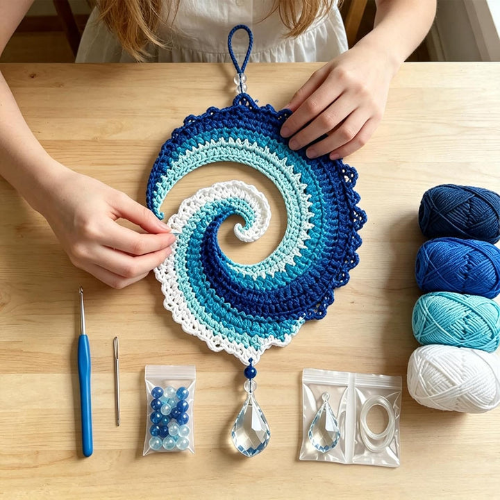 Generisch Häkel-Windspinner Weiche Wiederverwendbare DIY-mit Farbverlauf | Garn-Windspinner-Dekorati