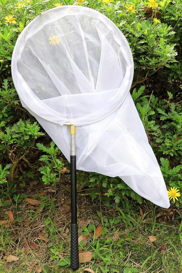 RESTCLOUD Professionelles Insekten- und Schmetterlingsnetz mit 35,6 cm Ring, 66 m Netztiefe, 150 cm