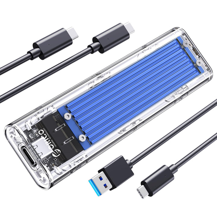 ORICO NVMe Gehäuse, USB 3.2 Gen2 (10Gbps) M.2 SSD Adapter, Transparent Externe M2 Gehäuse für PCIe M