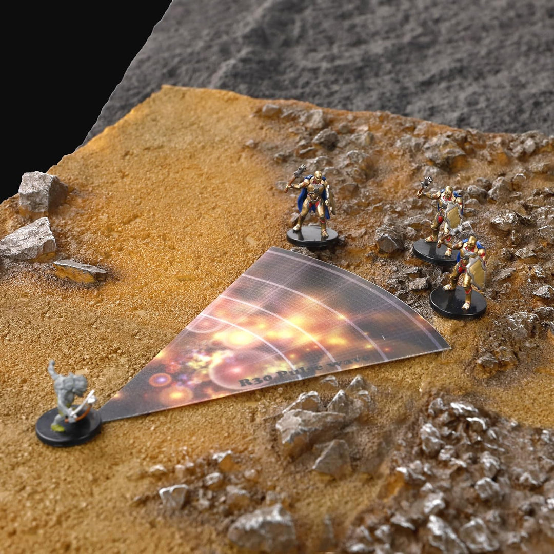 AOE Spell Effects Vorlagen für D&D 5E – Set mit 30 PVC-Wirkungsbereichen, Schadensmarkern für Tablet
