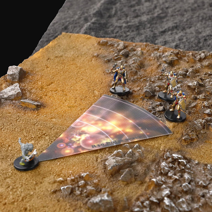 AOE Spell Effects Vorlagen für D&D 5E – Set mit 30 PVC-Wirkungsbereichen, Schadensmarkern für Tablet