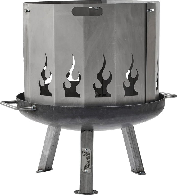 Feuerschale aus 2,5 mm Stahl – Bombe Basic Feuerbecken 48x48x30 cm, robuste Feuerstelle für Garten,