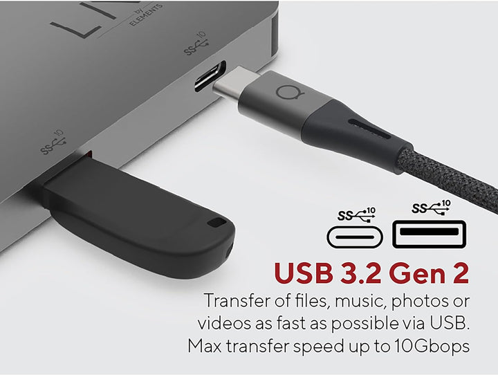 Linq Connects 7in2 Pro USB-C 10gbit/s Hub, Dual 4K HDMI-Ethet für M1/2, 4K HDMI 1/2, HDMI 2.0, bis 4
