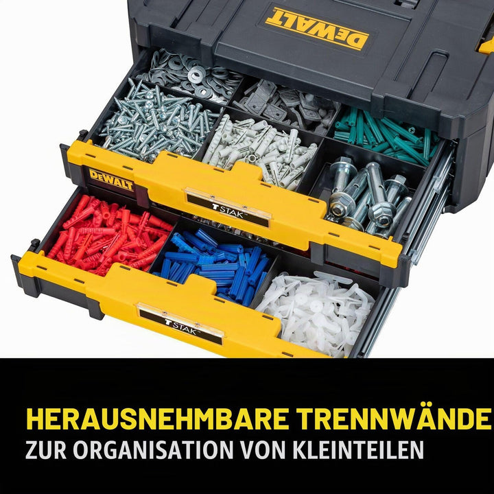 DEWALT DWST17804 TSTAK IV Doppel-Schubladen Koffer mit 2 Schubladen, Koffer mit 2 Schubladen